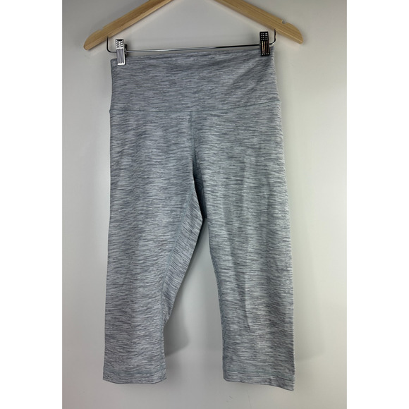 Lululemon Wunder Under Hi-Rise 1/2 Tight Space Grey Alpine White 17" Crop Size 8 - Picture 14 of 14